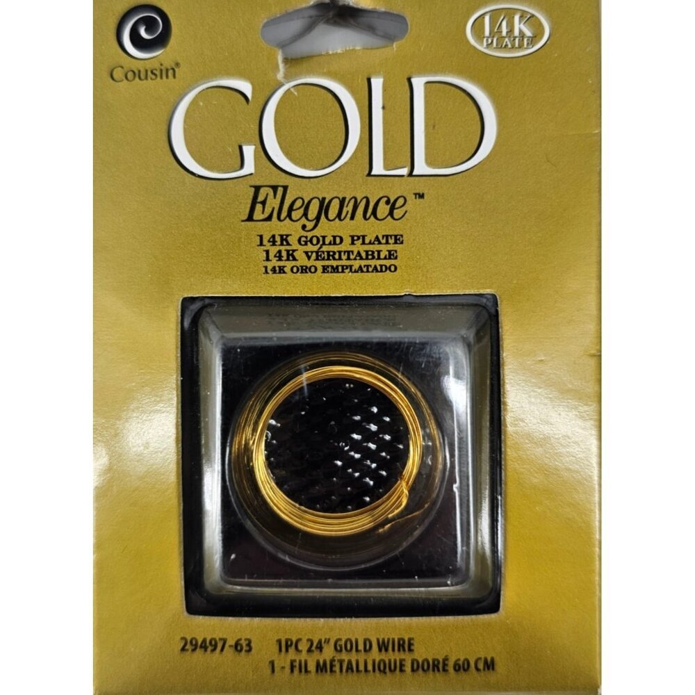 Gold Elegance 24" 14K Gold Plate Wire  Elegant Elements New In Package